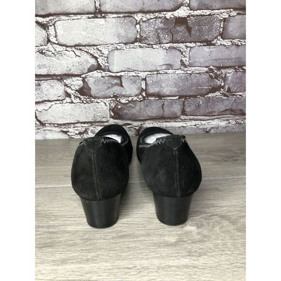 Stonefly Black Suede Leather Slip On Round Toe Dress Heels Women Sz 39EU/8.5M US - Picture 4 of 16